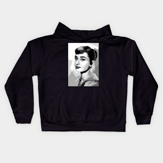 Audrey Hepburn Kids Hoodie by Madiaz